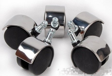 5 x 50mm Chrome Steel Office Chair Swivel Castors Wheels with 11mm pin - Chair Outlet