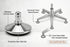 Chrome steel office chair glides, set of 5 with 11mm push-fit pin - Chair Outlet