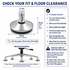 Chrome steel office chair glides, set of 5 with 11mm push-fit pin - Chair Outlet