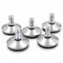 Chrome steel office chair glides, set of 5 with 11mm push-fit pin - Chair Outlet