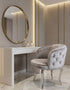 Silver diamante buttoned crystal style armchair with chrome legs - Chair Outlet