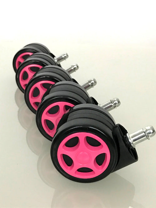 Pink Replacement Castors Wheels for Office Desk Chair Gaming Feet - Chair Outlet